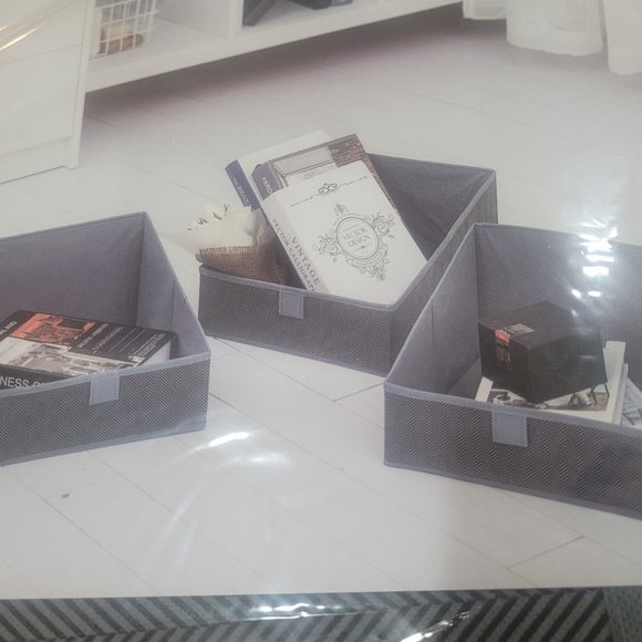 3-Piece Foldable Storage Bin Set New - Picture 1 of 7